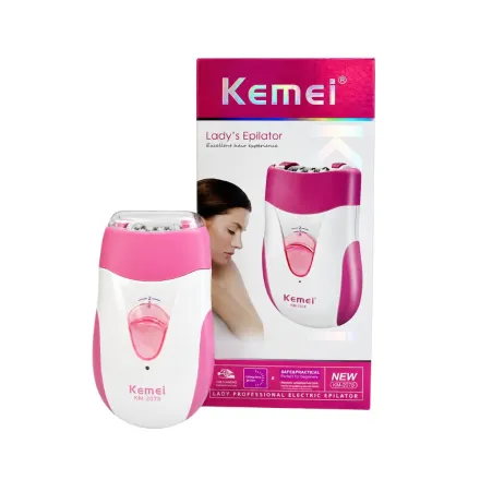 KEMEI Lady Epilator White and Pink | كيمي جهاز إزالة الشعر الكهربائي للنساء