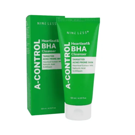 NINE LESS A-Control Heartleaf & BHA Cleanser - 120ml | ناين ليس غسول رغوي بأحماض ال Bha - 120 مل