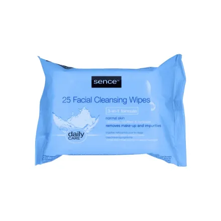Sence Beauty Facial Cleansing Wipes 25pcs 3in1 New | سينس بيوتي مناديل تنظيف الوجه 25 قطعة 3 في 1 جديدة