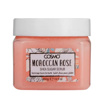 Cosmo Moroccan rose shea sugar scrub - 450g | كوزمو مقشر الجسم بالسكر و الشيا و رائحة الورد المغربي - 450 غرام