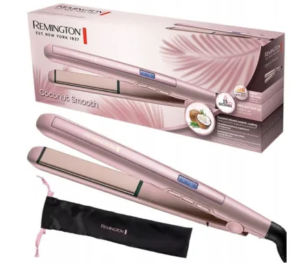Remington S5901 Coconut Smooth Coconut Oil Straightener - pink | ريمنجتون جهاز فرد الشعر اس5901 باللون الوردي