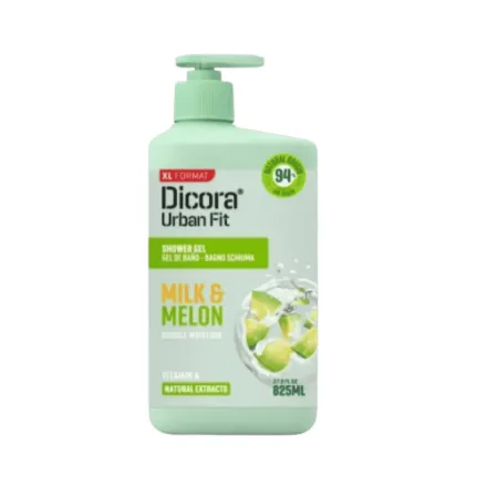 Dicora Shower Gel Milk & Melon - 825ml | ديكورا جل استحمام بالبطيخ و الحليب - 825 مل