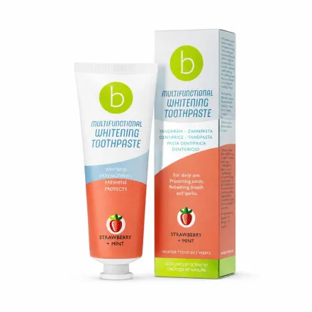 beconfident Multifunctional Whitening Toothpaste Strawberry + Mint - 75ml | بيكونفيدنت معجون أسنان بطعم الفراولة والنعناع - 75 مل