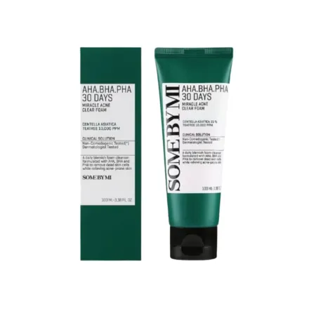 SOME BY MI AHA BHA PHA 30 Days Miracle Acne Clear Foam - 100ml | سوم باي مي غسول AHA BHA PHA لإزالة حب الشباب من دايز ميراكل - 100 مل
