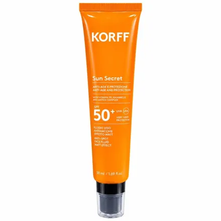 KORFF Sun Secret Anti-Age Fluido Viso - 50ml | كورف كريم واقي شمسي سائل - 50 مل