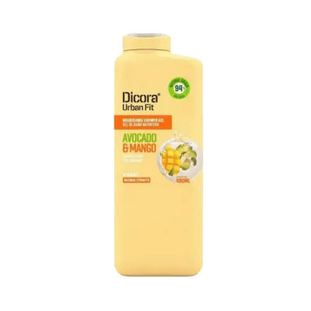 Dicora Urban Fit Shower Gel + Vitamin E Mango & Avocado - 400ml | ديكورا سائل استحمام بالمانغا والافوكادو وفيتامين E - 400 مل