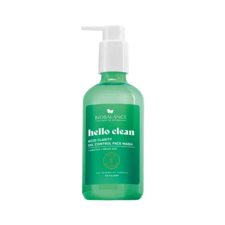 BIO BALANCE HELLO CLEAN ACID CLARITY OIL CONTROL FACE WASH - 250ml | بايو بالانس غسول للوجه هيلو كلين للتحكم بالدهون - 250 مل