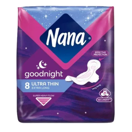 Nana GoodNight Ultra Thin Etra Long - 8pads | نانا فوط ليلية رقيقة و طويلة - 8 قطع