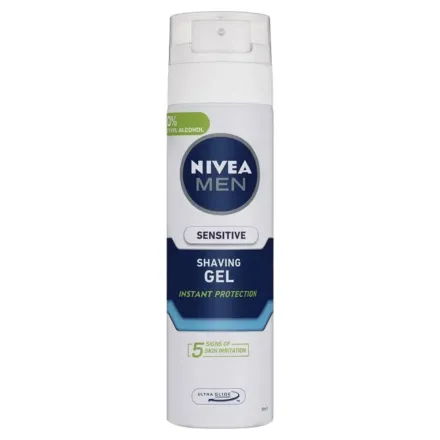 NIVEA Sensitive Shaving Gel Instant Protection - 200ml | نيفيا جل حلاقة للرجال للبشرة الحساسة - 200 مل