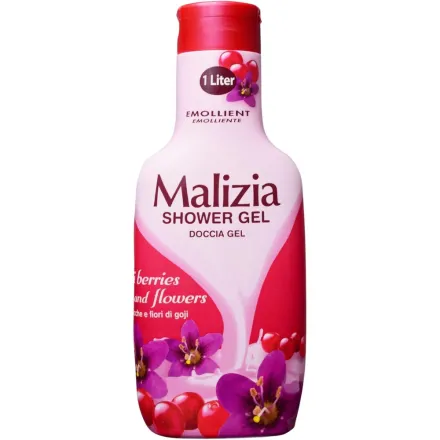 Malizia Goji Berries And Flowers Shower Gel - 1L | ماليزيا جل استحمام بالتوت الأحمر و زهر الجوجي - 1 لتر