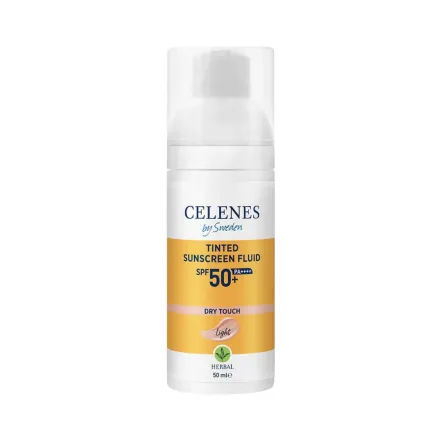 Celenes by Sweden Tinted Sunscreen Fluid Spf50 Dry Touch - 50ml | سيلينس واقي شمسي سائل مع لون spf50 - 50 مل