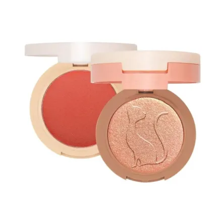 J. Cat 2 In 1 Piece Of Cake Blush + Highlighter róż i rozświetlacz -1g | جي كات بلاش وهايلايتر - 1غ