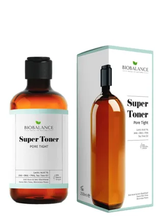 Bio Balance Super Toner Pore Tight Anti-Acne and Uniform for Minimizing Pores Mixed-Oily Skin - 250 ml | بايو بالانس تونر للبشرة الدهنية مضاد لحب الشباب والمسام - 250 مل
