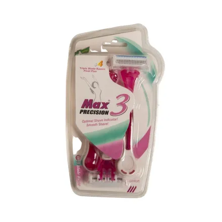 MAX +4 Triple Blade Razors Pivot Plus Precision | ماكس +4 شفرات حلاقة ثلاثية – بيفوت بلس بريسيجن