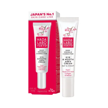Hada Labo Deep Wrinkle Corrector Eye & Mouth Area Cream - 15ml | هادا لابو كريم حول الفم و العين - 15 مل