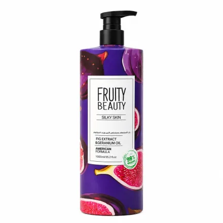 FRUITY BEAUTY Shower Gel Fig Extract & Geranium Oil - 1000ml | فروتي بيوتي جل استحمام بخلاصة التين - 1000مل