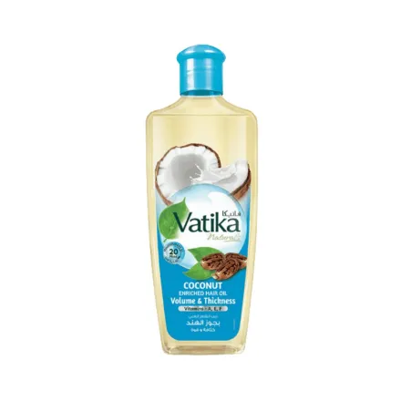 Vatika Natural Coconut Hair Oil - 200ml | فاتيكا زيت الشعر الطبيعي بجوز الهند لزيادة الكثافة والحجم - 200 مل