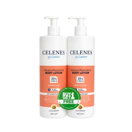 Celenes by Sweden Inensive Moisturizing Body Lotion - 400ml |سيلينس لوشن جسم مكثف باليوريا 10% – 2 × 400 مل