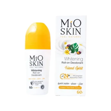 MIO SKIN Whitening Roll- On Deodorant Strong Island Spirit 24hr Anti Perspirant Moisturizing Cream | ميو سكين مزيل عرق رول اون - 60 مل