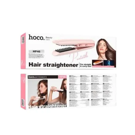 hoco Hair Straightener For Straight & Curly | هوكو مملس ومجعد شعر لاسلكي 2 في 1
