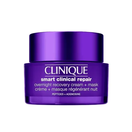 Clinique Smart Clinical Repair Anti Aging Overnight Recovery Face Cream + Mask - 50ml | كلينك كريم استعادة ذكي ليلي + ماسك - 50مل