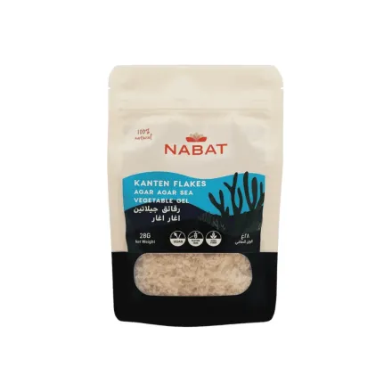 NABAT ORGANIC Kanten Flakes Agar Agar Sea Vegetable Gel - 28g | نبات رقائق كانتين بديل نباتي للجيلاتين - 28 غرام