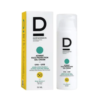 Dermo Skin AcnMat Sunscreen Gel Cream SPF50+ - 50ml | ديرمو سكين كريم جل واقي من الشمس من مع عامل حماية 50 - 50 مل